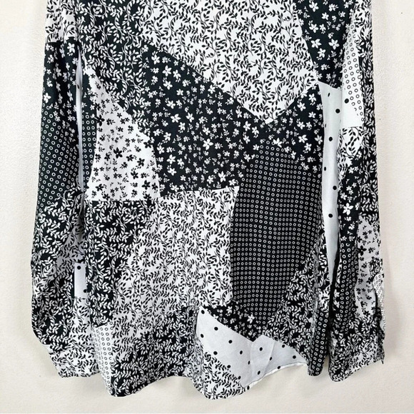 Calvin Klein Womens Size Xlarge Patchwork Print  Over Button Relaxed Shirt - Picture 12 of 13